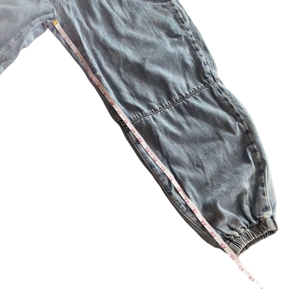 ZARA Drawstring Waistband Denim Jean Joggers Size Medium - Picture 6 of 7